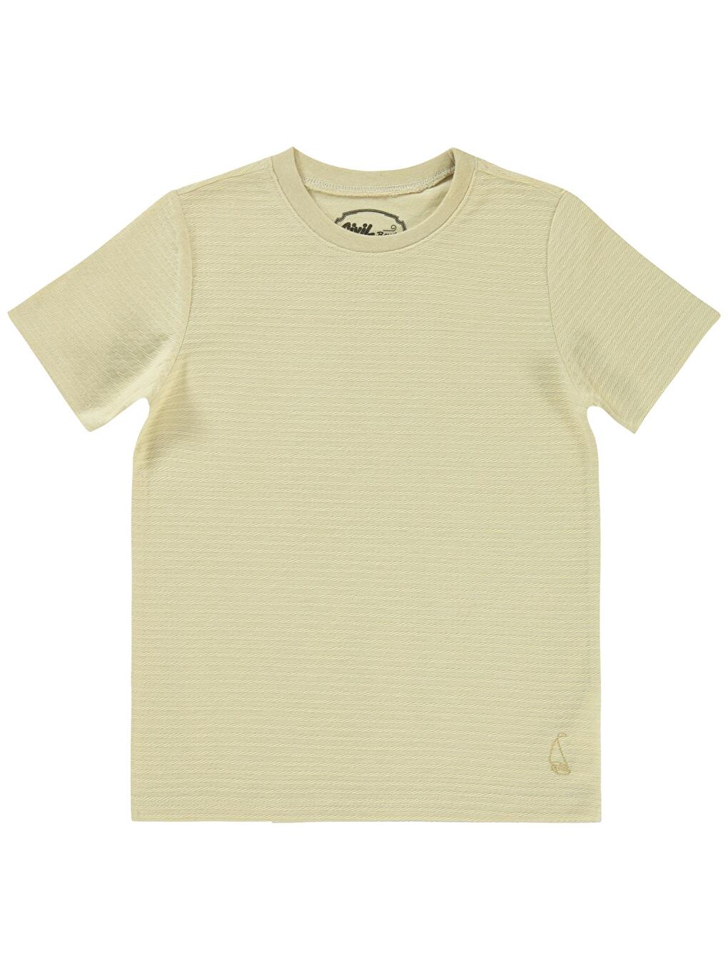 Boys Yelken Nakışlı 6-9 Yaş Tişört - Bej 8-9 Yaş