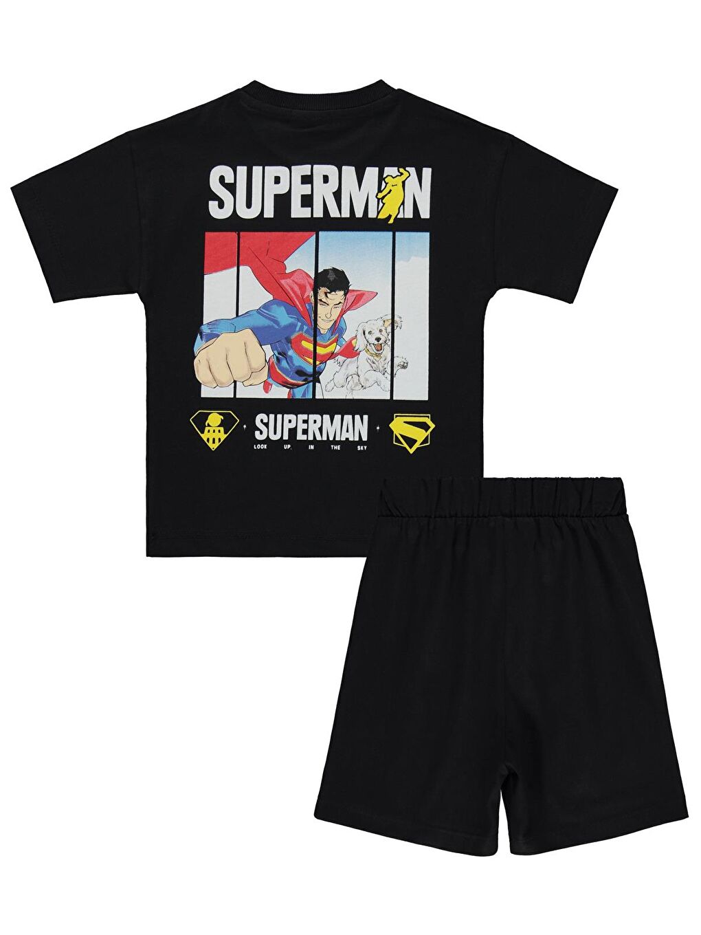 Süperman & Krypto Baskılı 2-5 Yaş Takım - Siyah 2-3 Yaş-2