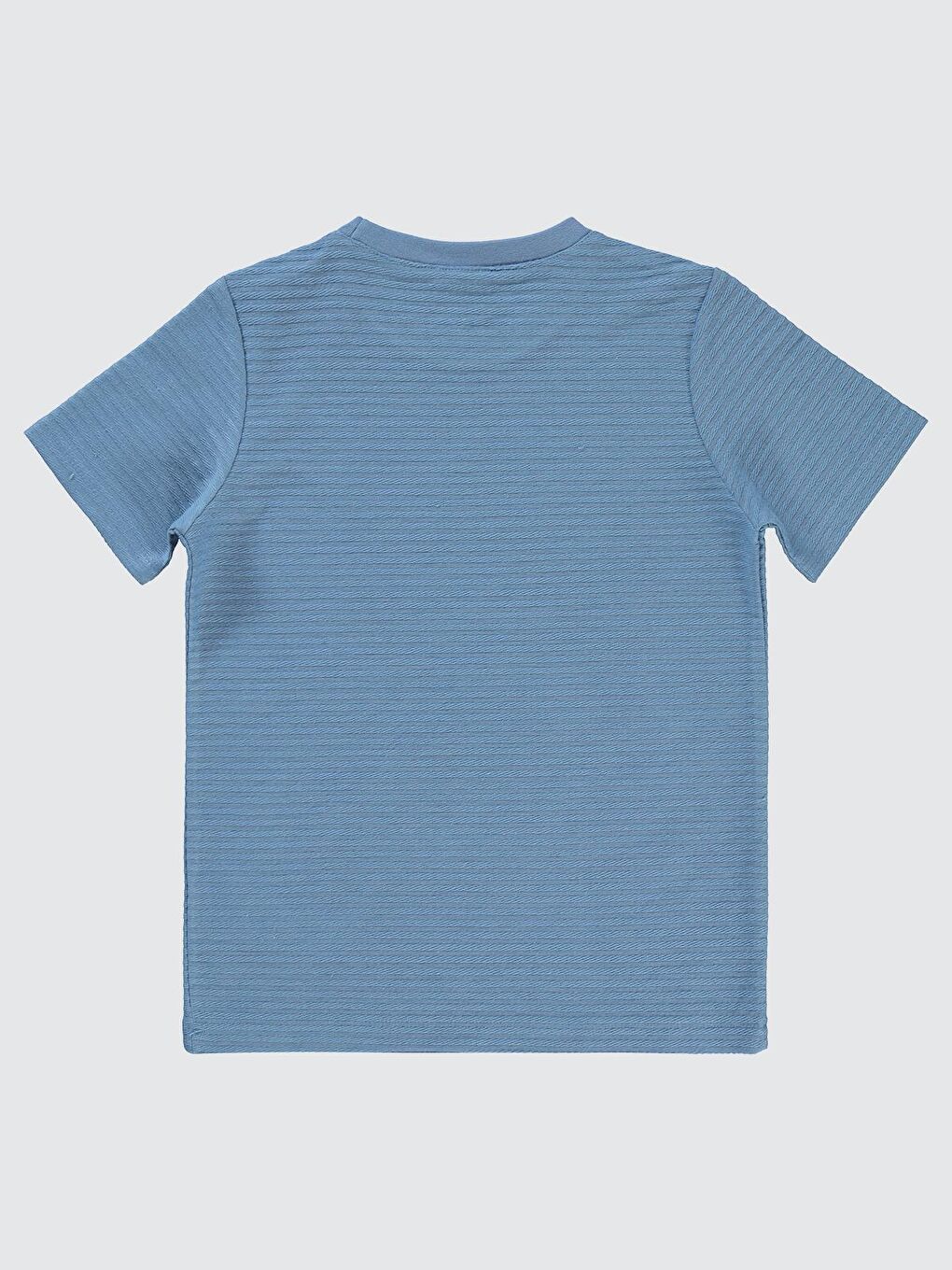 İndigo Boys Yelken Nakışlı 6-9 Yaş Tişört - Mavi 7-8 Yaş-1