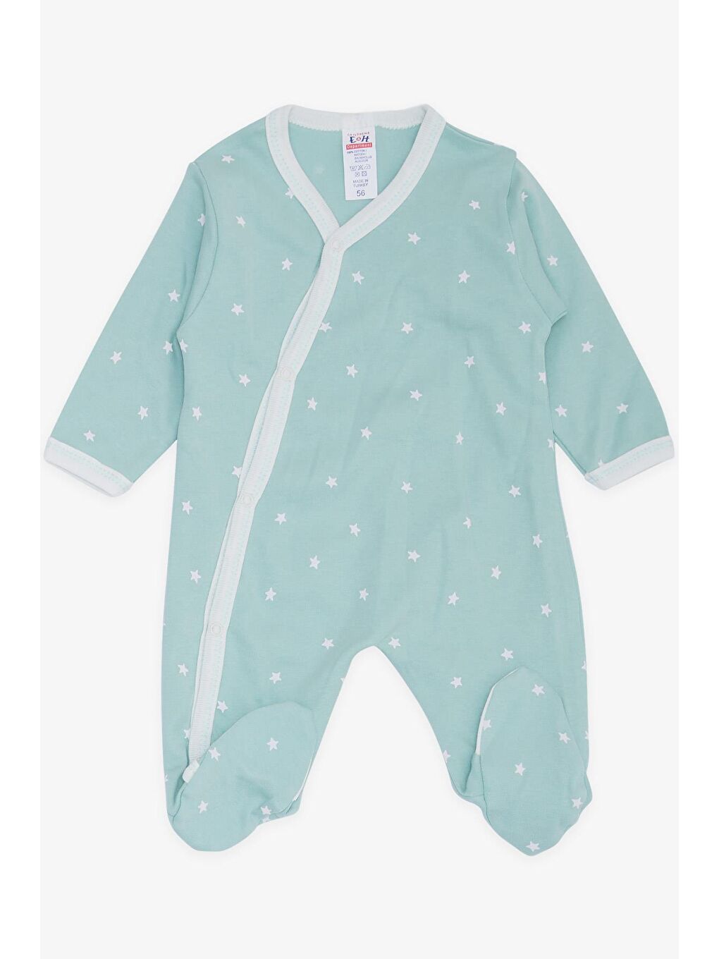 Turkuaz Erkek Bebek Hastane Çıkışı 8 li Yıldız Desenli Su Yeşili (0-3 Ay)-4