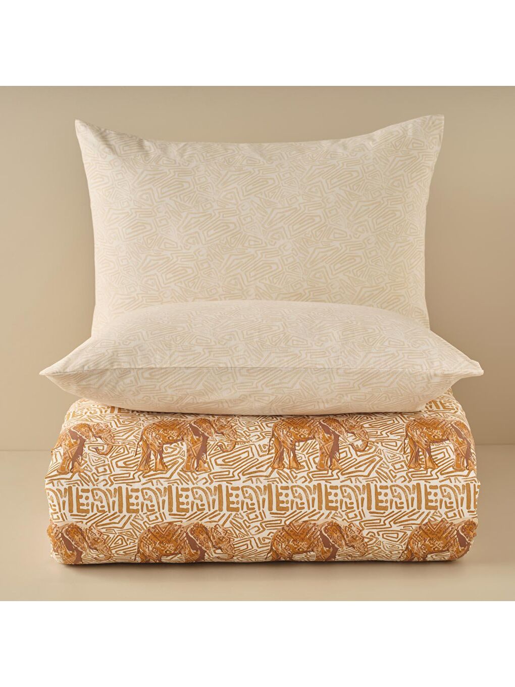 %100 Pamuk Saten Marlin King Size Nevresim Seti Kahverengi-1