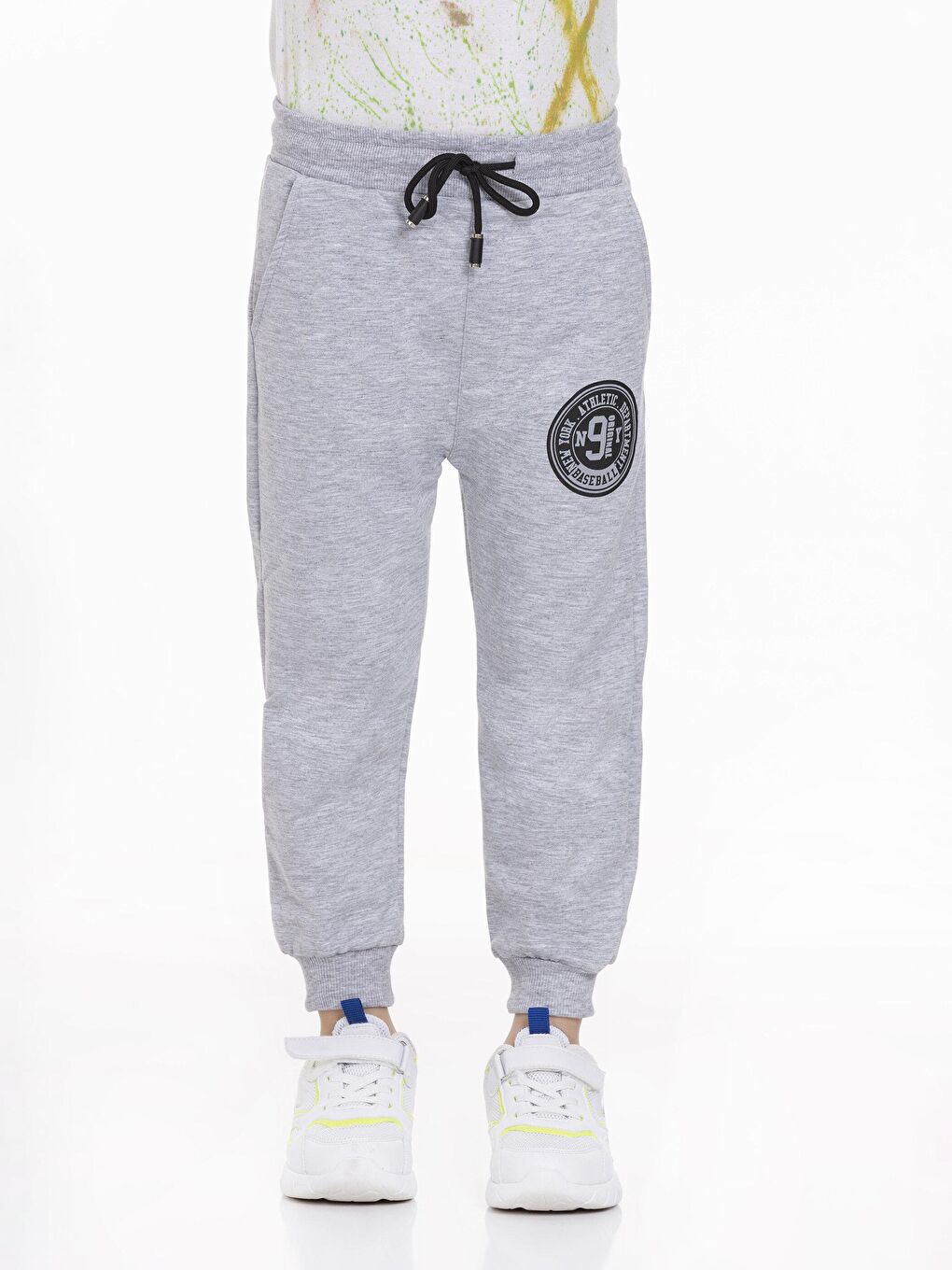 Gri Baskılı Erkek Eşofman Altı-1