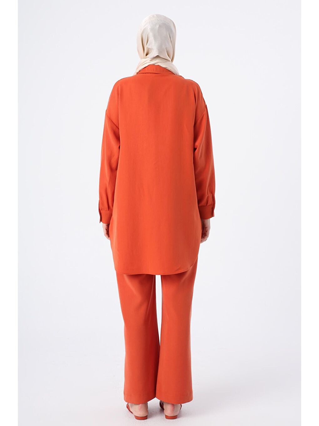 Kahverengi Kiremit Kapaklı Cepli Gömlek Pantolon Takım-3