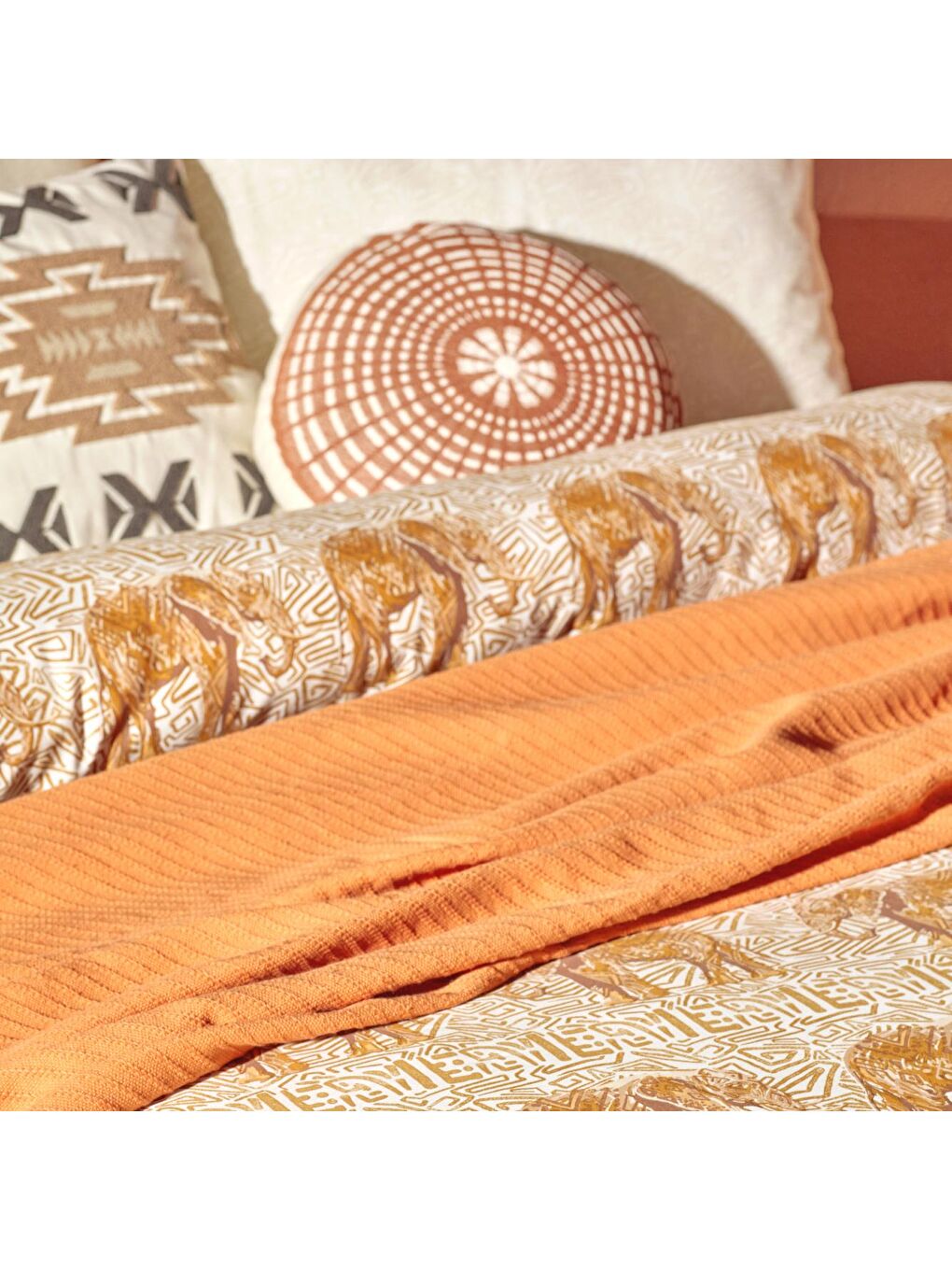 %100 Pamuk Saten Marlin King Size Nevresim Seti Kahverengi-3