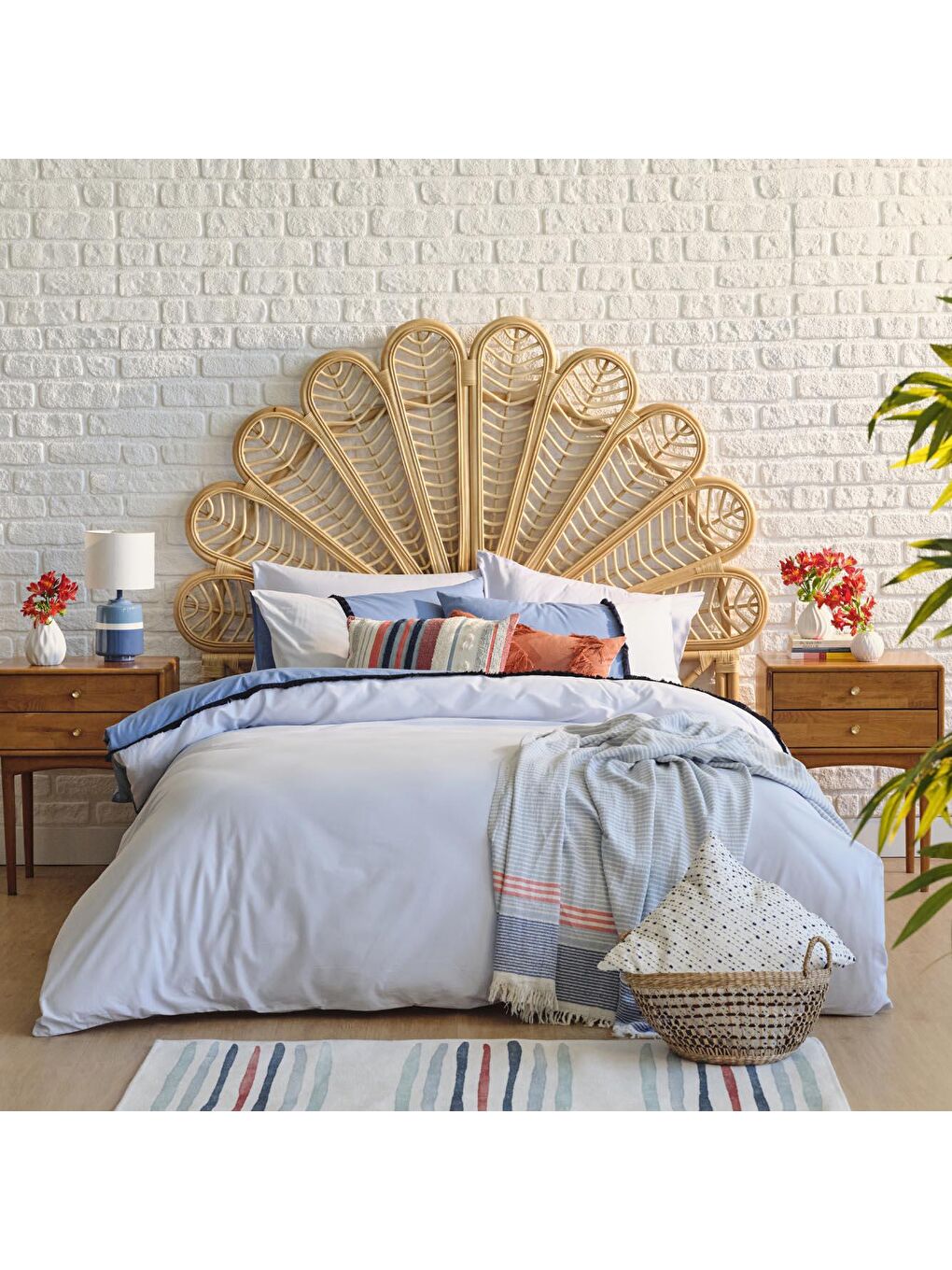 %100 Pamuk Ranforce Marin Napoli King Size Nevresim Seti Mavi