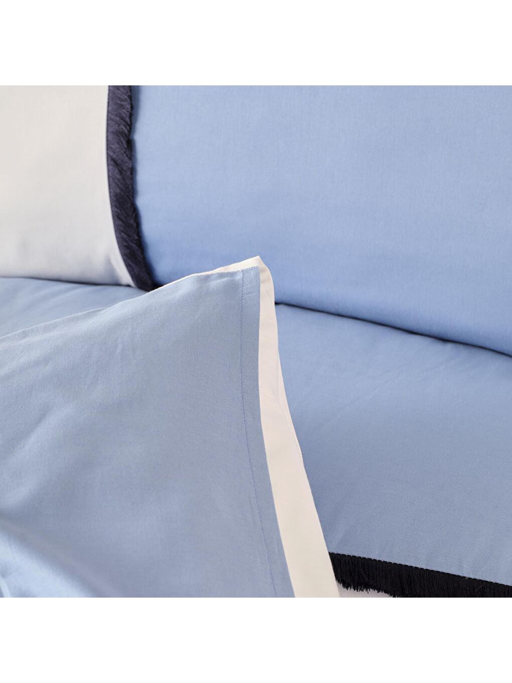 %100 Pamuk Ranforce Marin Napoli King Size Nevresim Seti Mavi-2