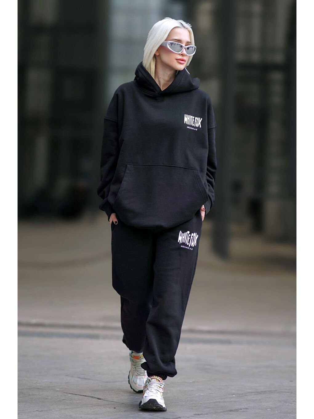 Siyah Kapüşonlu Eşofman Takımı Mg1917-2