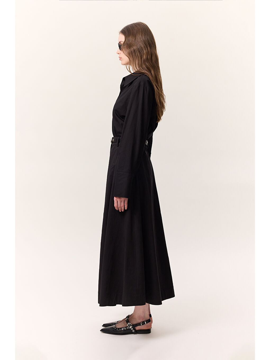 Nervür Detaylı Fit Gömlek Siyah-3