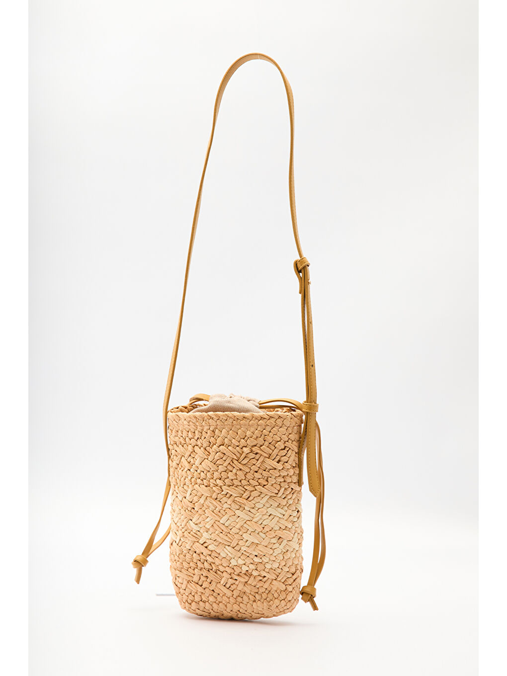 Hasır Mini Sepet Çanta Bej-2