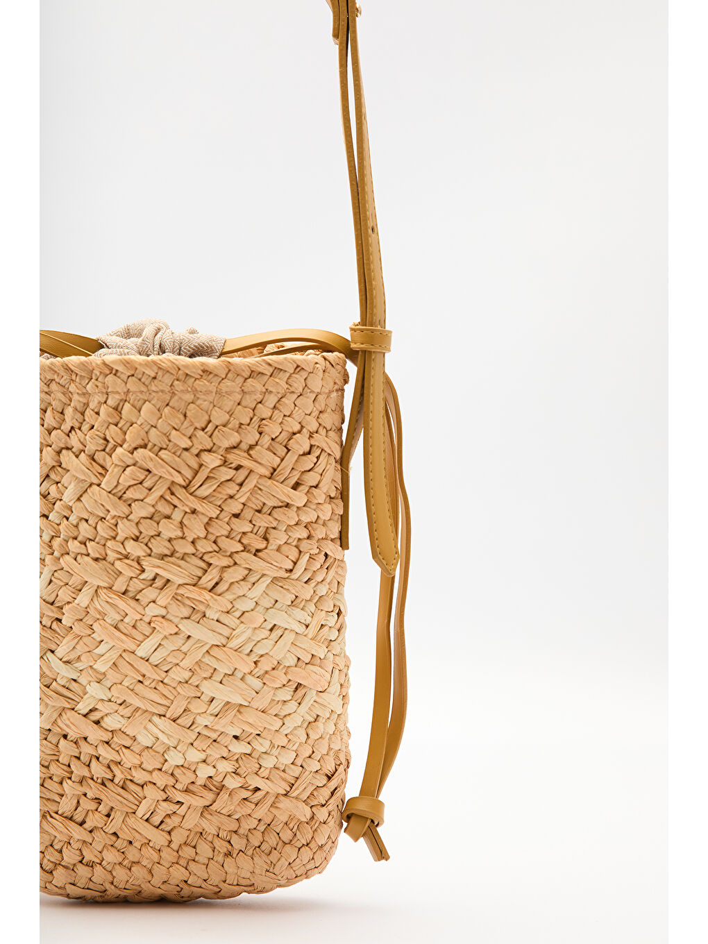 Hasır Mini Sepet Çanta Bej-3