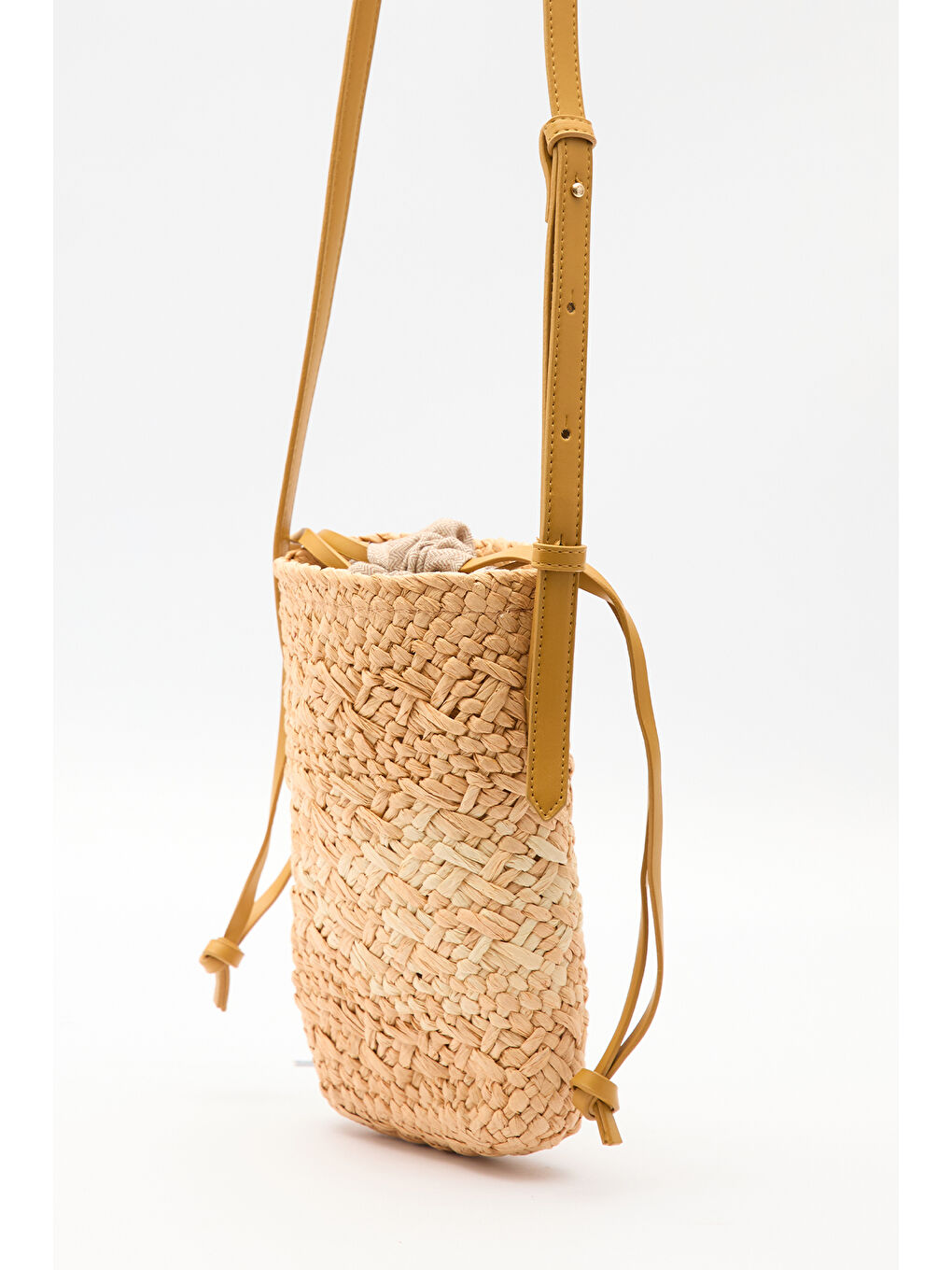 Hasır Mini Sepet Çanta Bej-4