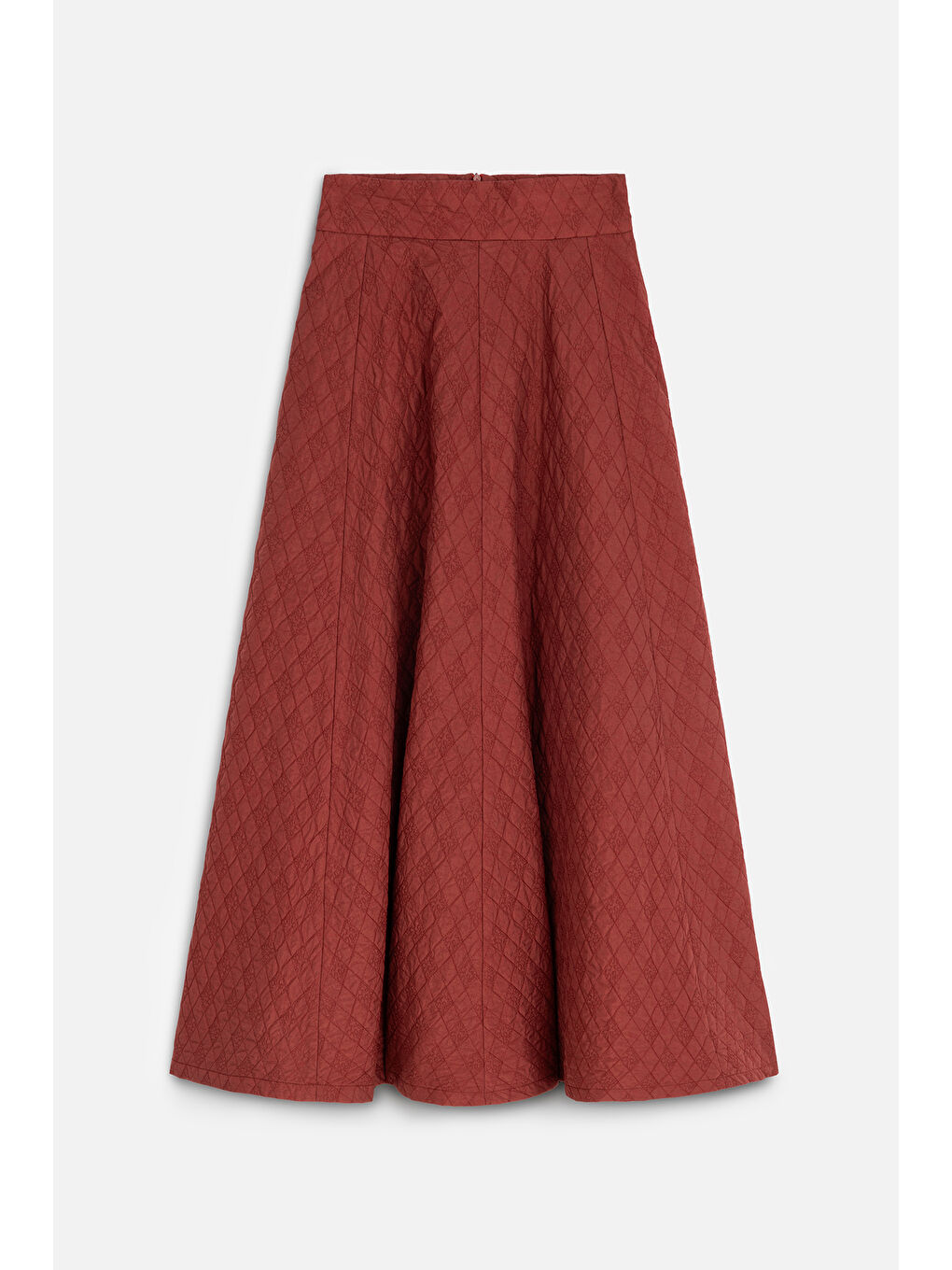 Kapitone Geniş Etek Bordo-1