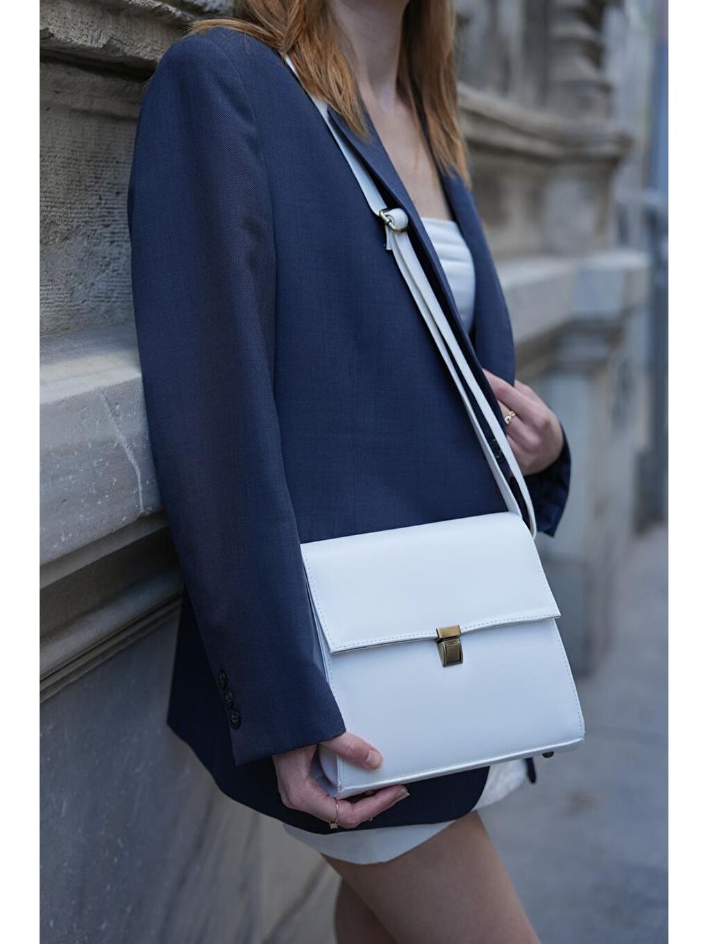 Bellini Tasarım Vintage Kadın Çanta - Beyaz-1