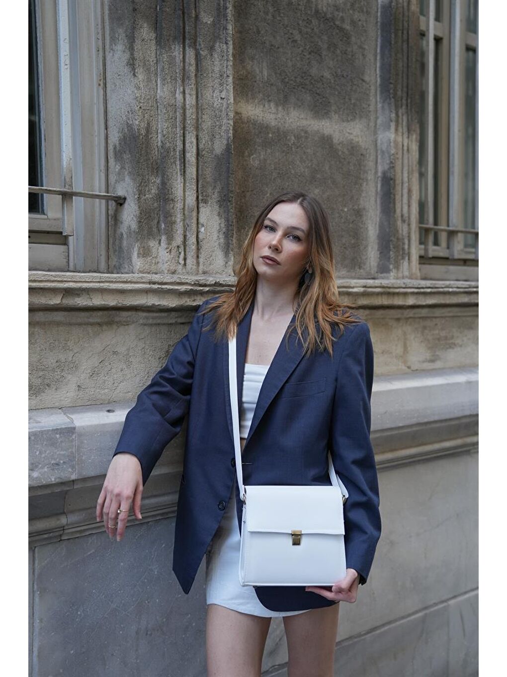 Bellini Tasarım Vintage Kadın Çanta - Beyaz-2