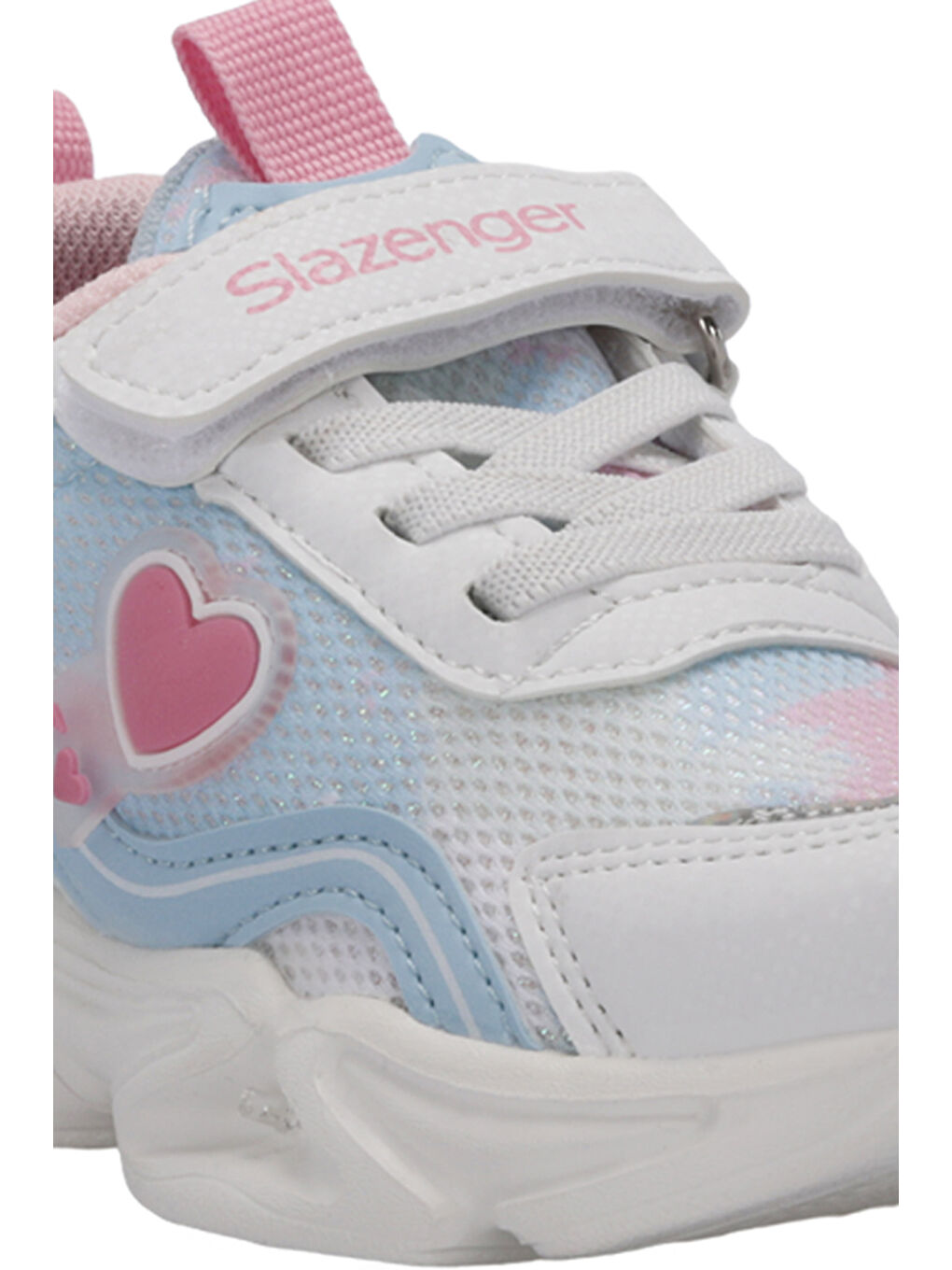KLARION Kız Çocuk Cırt Cırtlı Işıklı Taban Beyaz / Mavi Günlük Spor Ayakkabısı-3