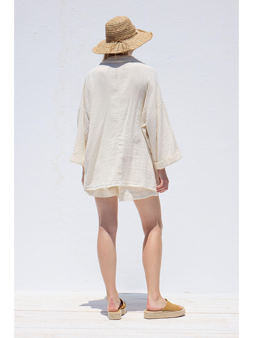 Ceket Yaka Gömlek Ekru-5