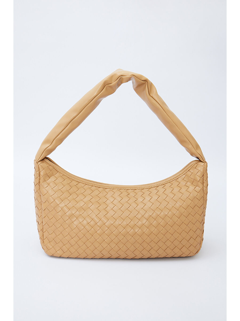 Kahverengi Frances Örgü Oval Çanta Sütlü Kahve
