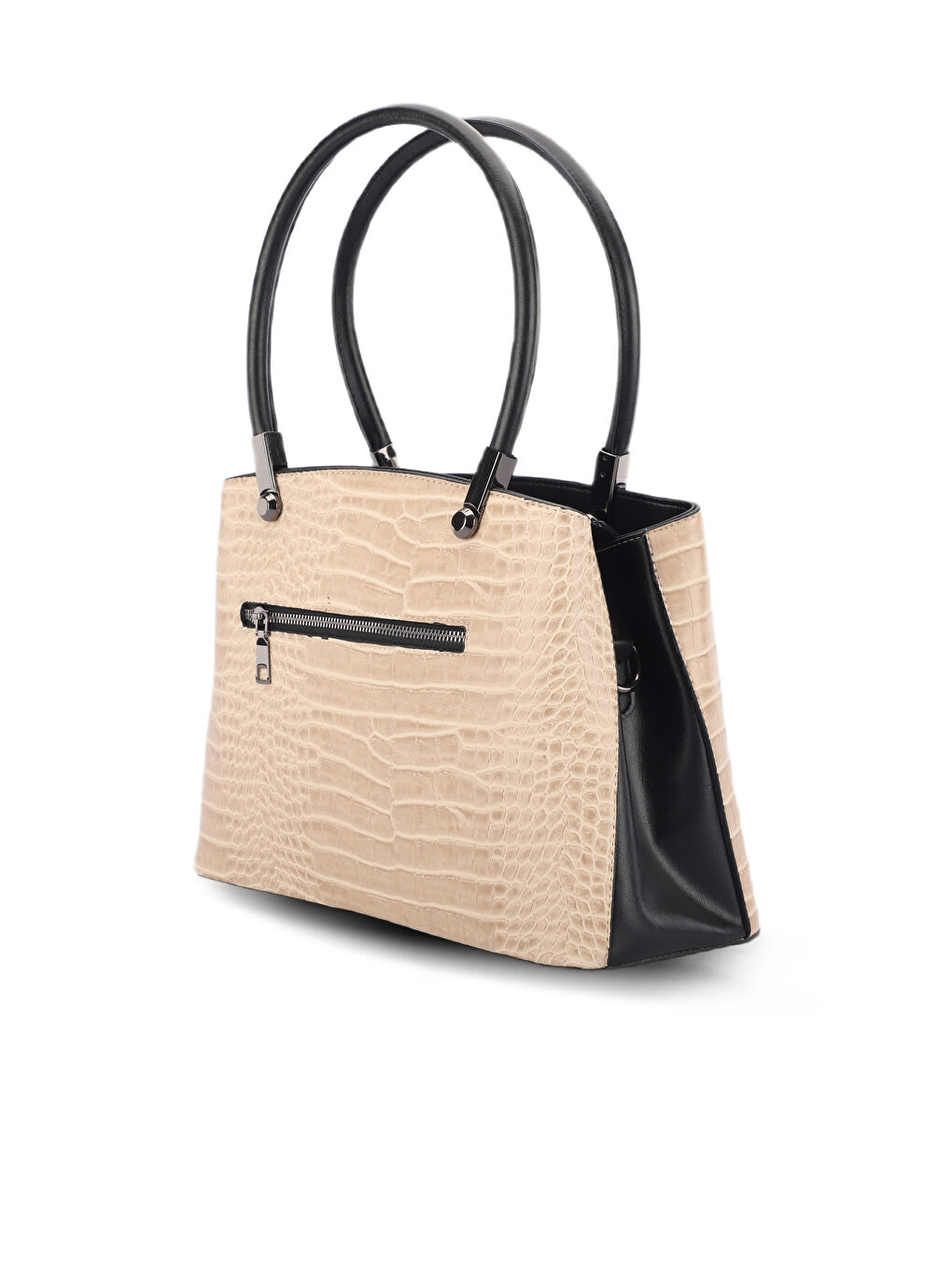 Kahverengi ROMA KROKO Kadın Açık Kahve El Çantası-2