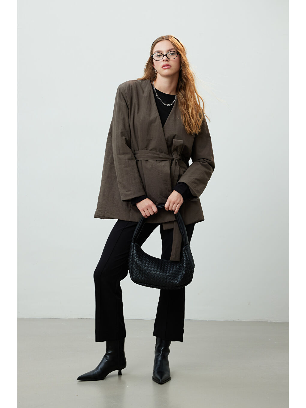 Frances Örgü Oval Çanta Siyah-1