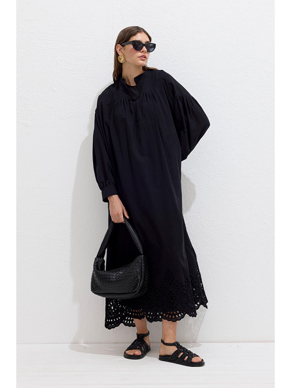 Frances Örgü Oval Çanta Siyah-4