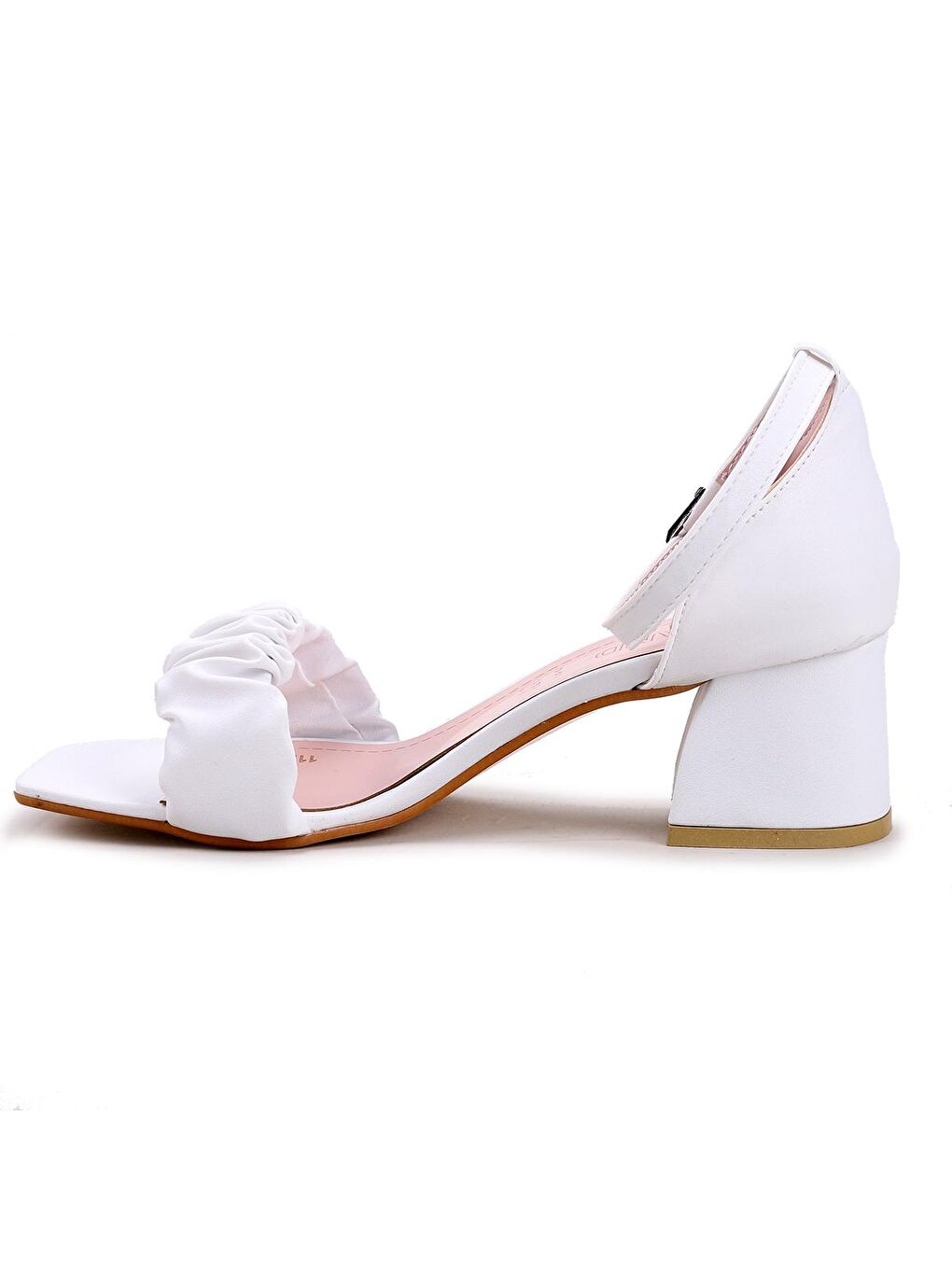 Beyaz Büyük Numara Cilt 5 Cm Topuklu Kadın Sandalet 907-2216-4