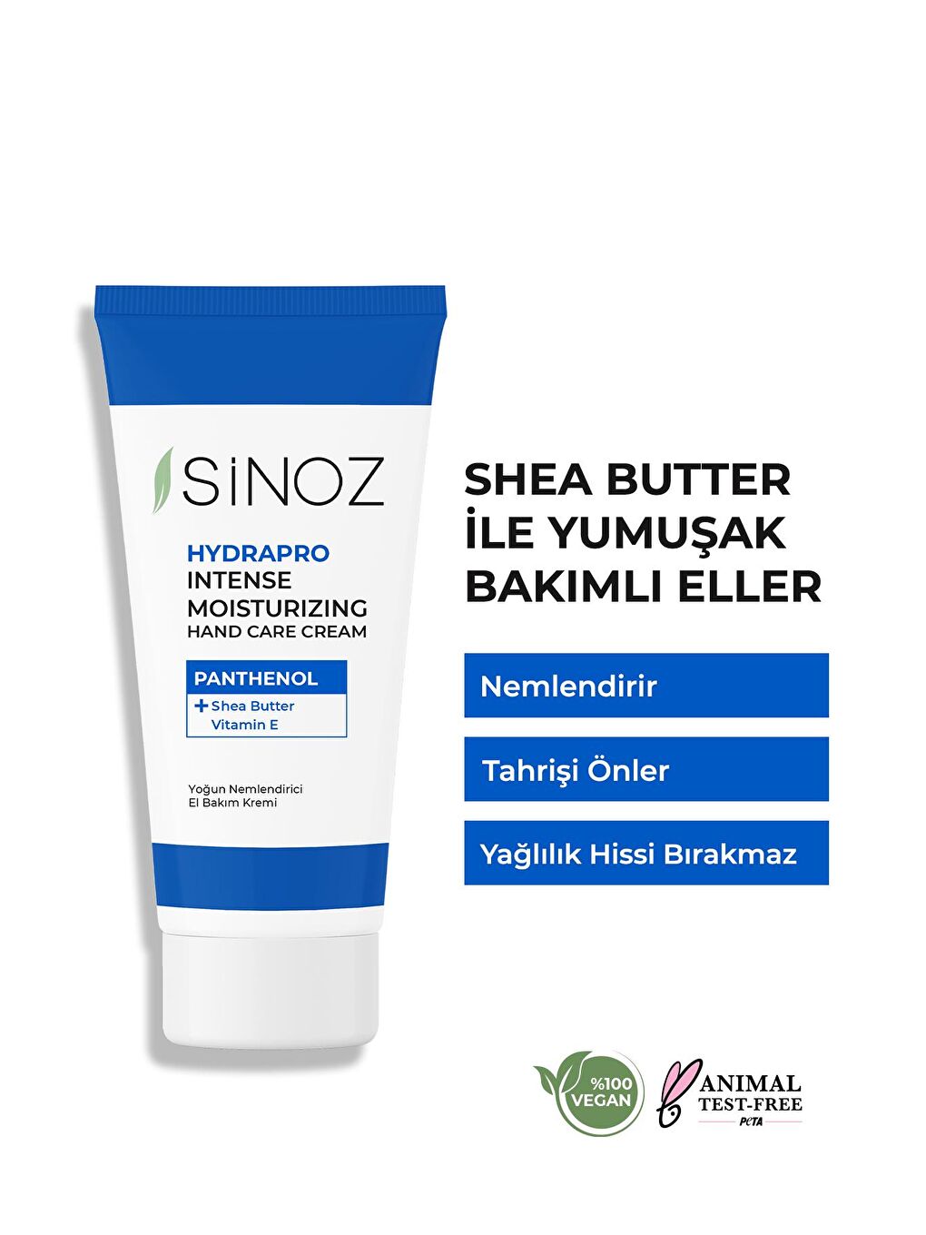 Sinoz Şeffaf Vitamin E Panthenol İçeren Yoğun Nemlendirici El Bakım Kremi 50 ML