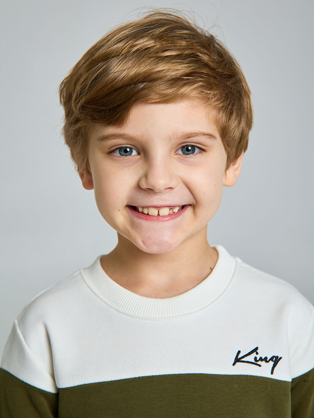 Haki Bisiklet Yaka Erkek Bebek Baskılı Sweatshirt ve Eşofman Alt 2'li Takım-2