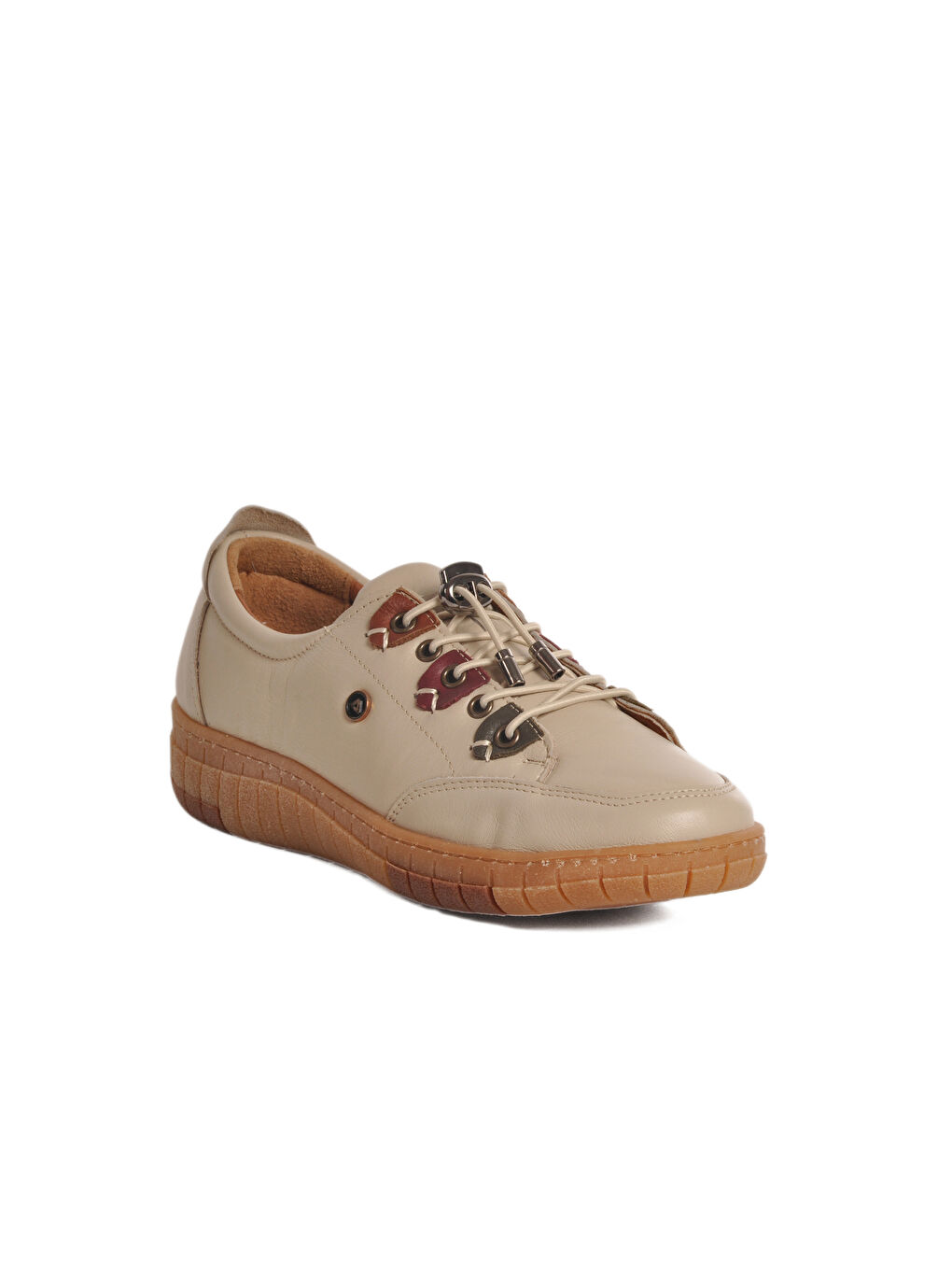 Bej Hakiki Deri Ortopedik Kadın Casual Ayakkabı 401 Z-2