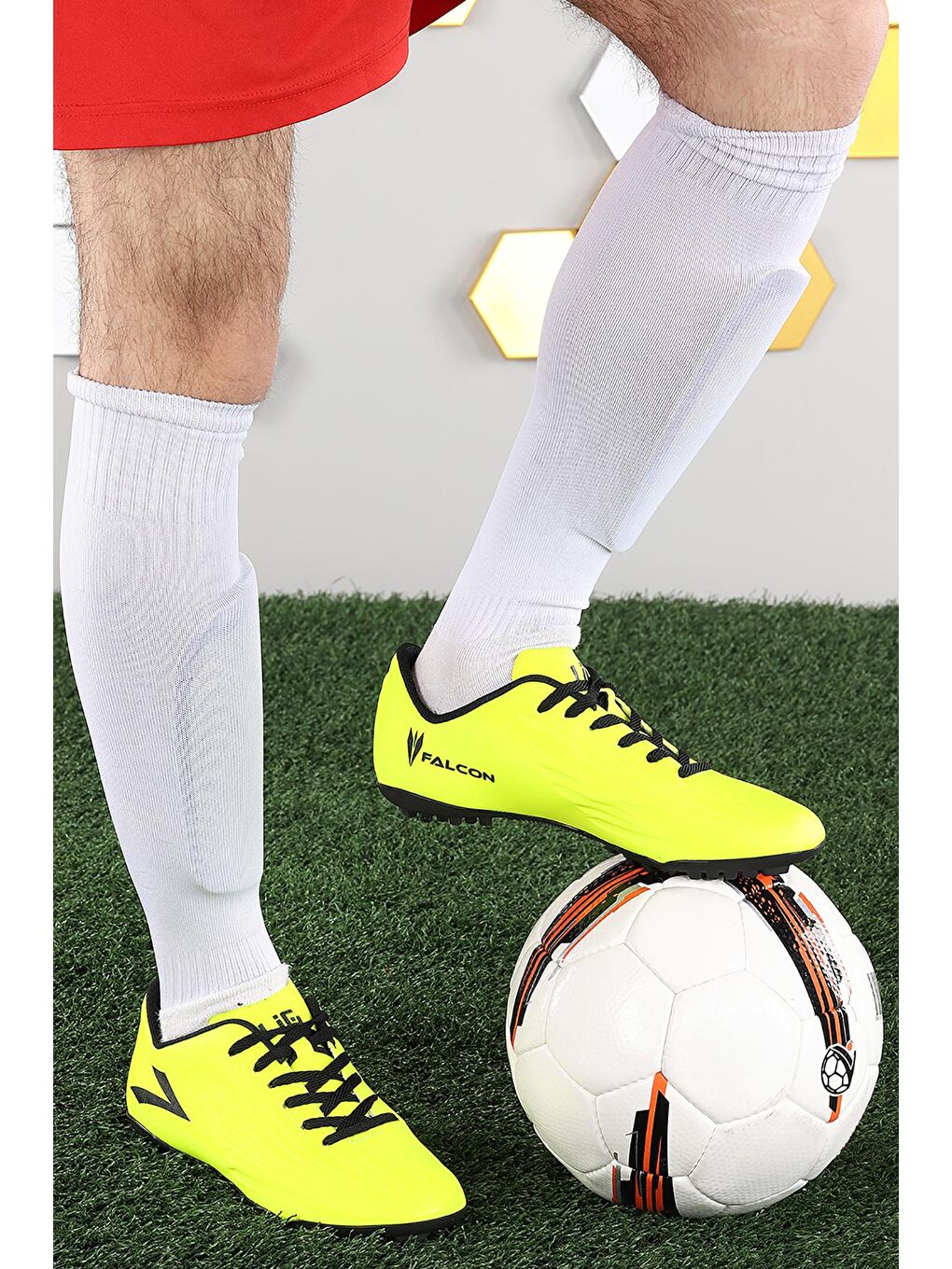 Sarı Falcon Erkek Halı Saha Futbol Ayakkabısı-1