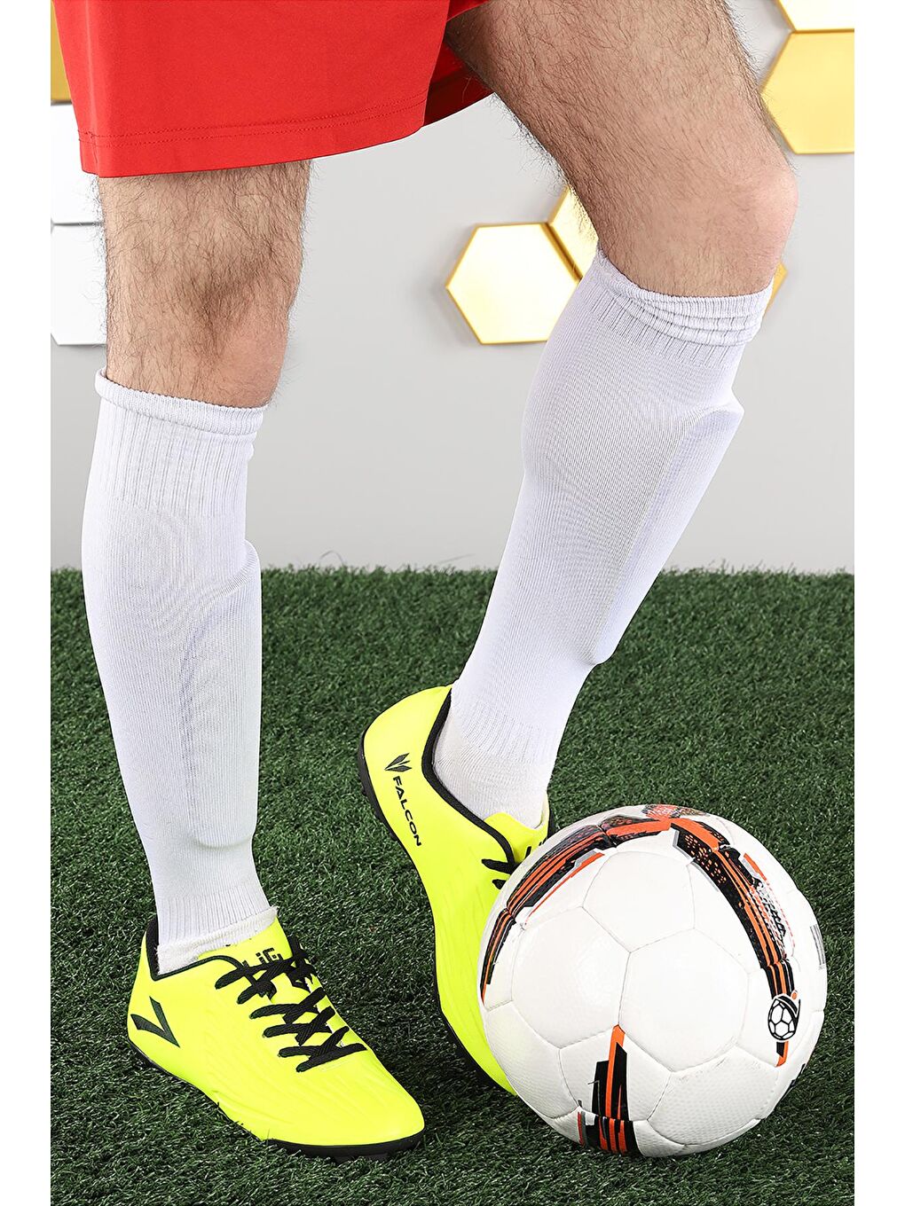 Sarı Falcon Erkek Halı Saha Futbol Ayakkabısı-2
