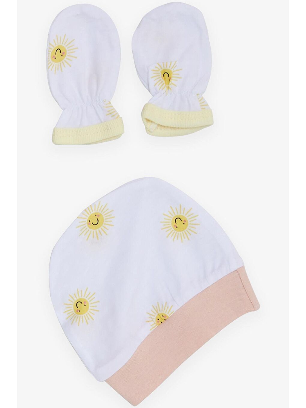 Kız Bebek Hastane Çıkışı 5 li Sevimli Güneş Desenli Beyaz (0-3 Ay)-4