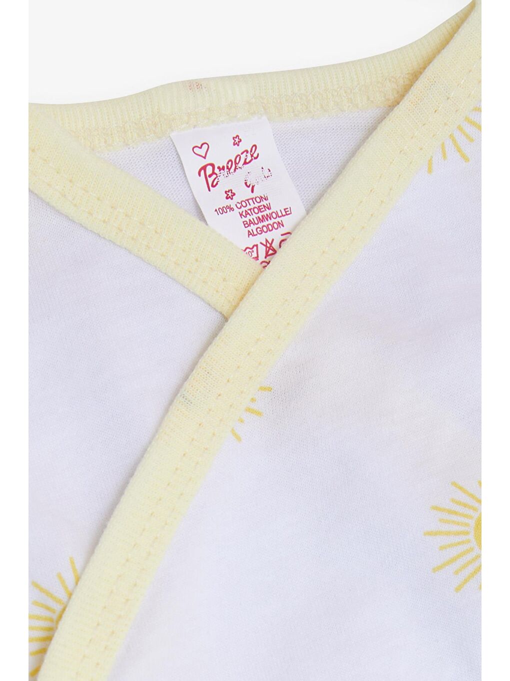 Kız Bebek Hastane Çıkışı 5 li Sevimli Güneş Desenli Beyaz (0-3 Ay)-6