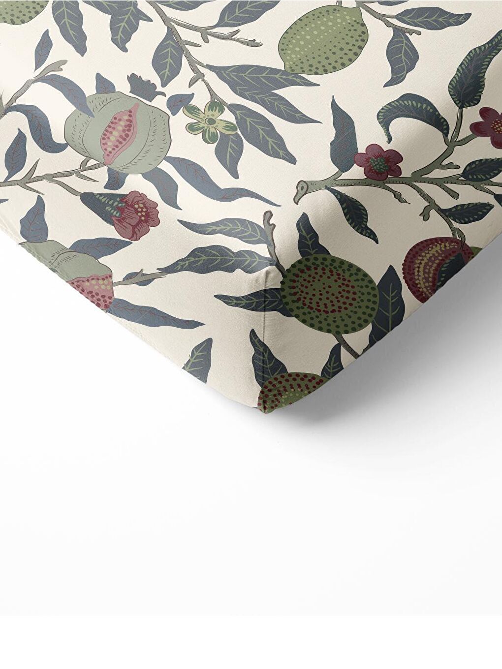 Karışık Yaprak Desen Baskılı Tek Kişilik Lastikli Çarşaf SetiRenkli-1