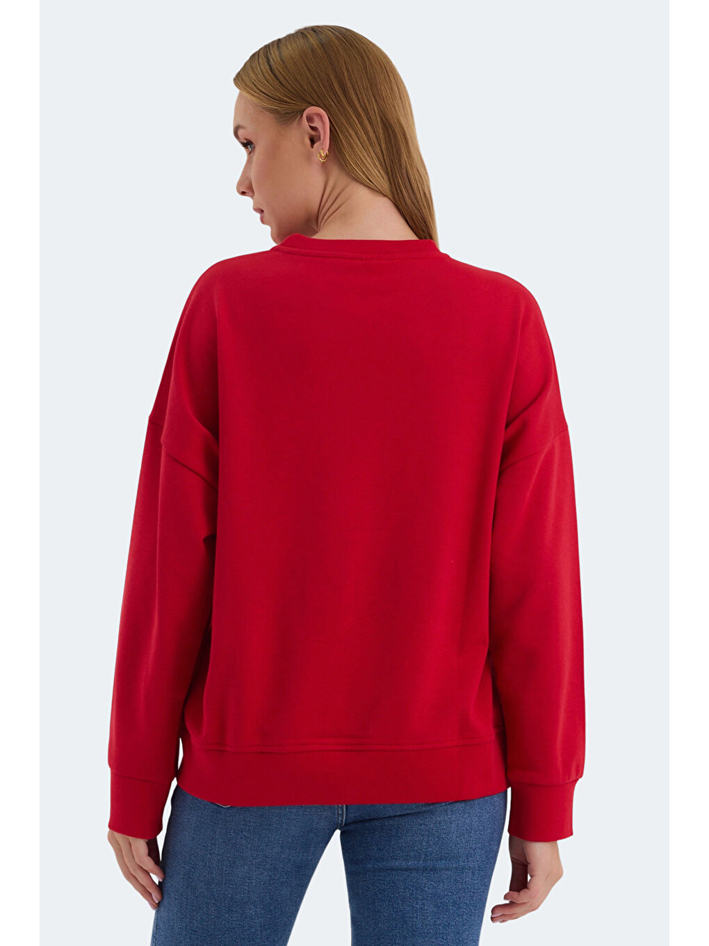 VIRTUE Kadın Oversıze Kırmızı Sweatshirt-1