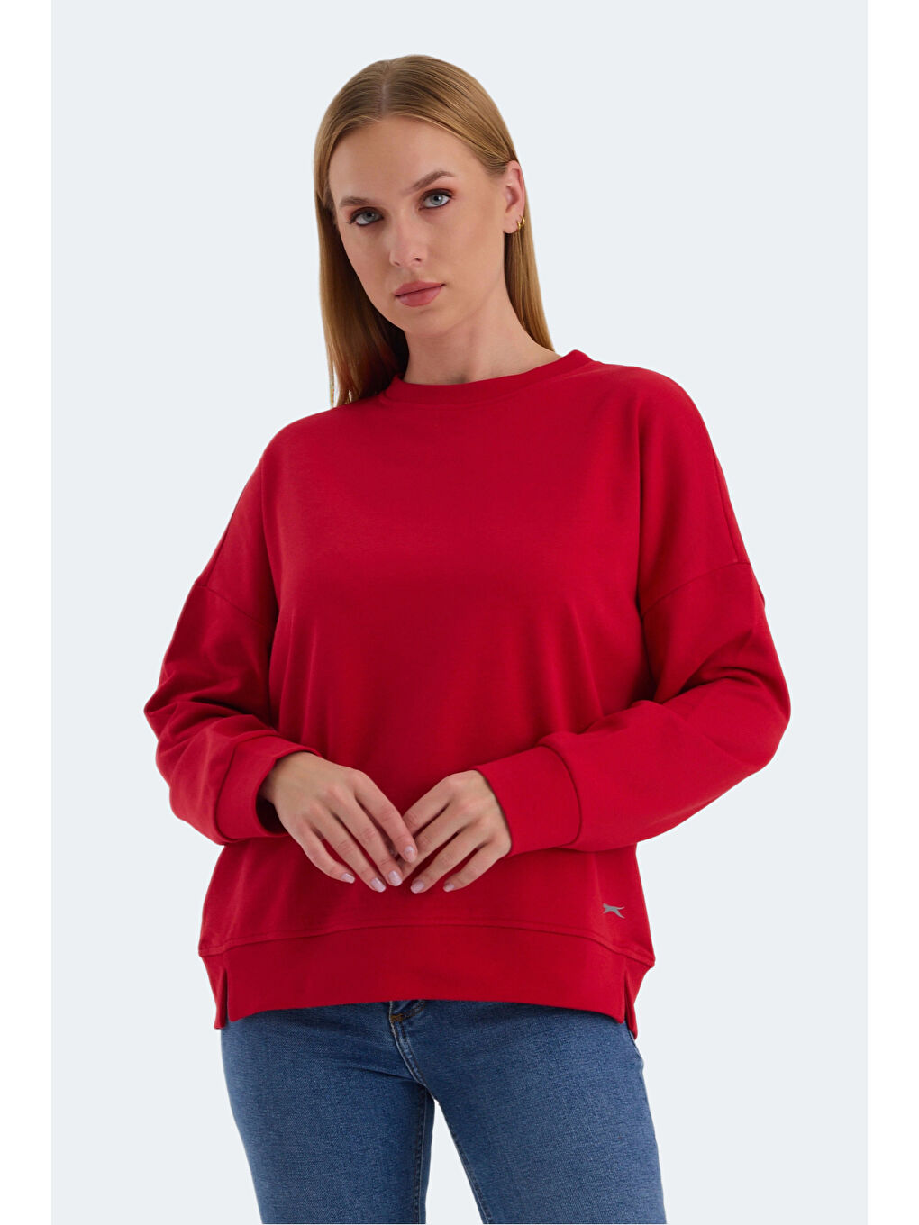 VIRTUE Kadın Oversıze Kırmızı Sweatshirt-2