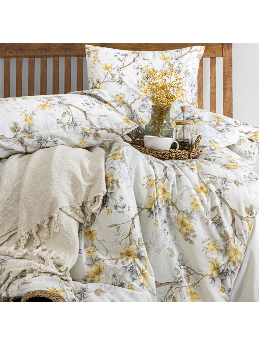 Ekru Home Chic Çift Kişilik Nevresim Takımı-4 Parça-2