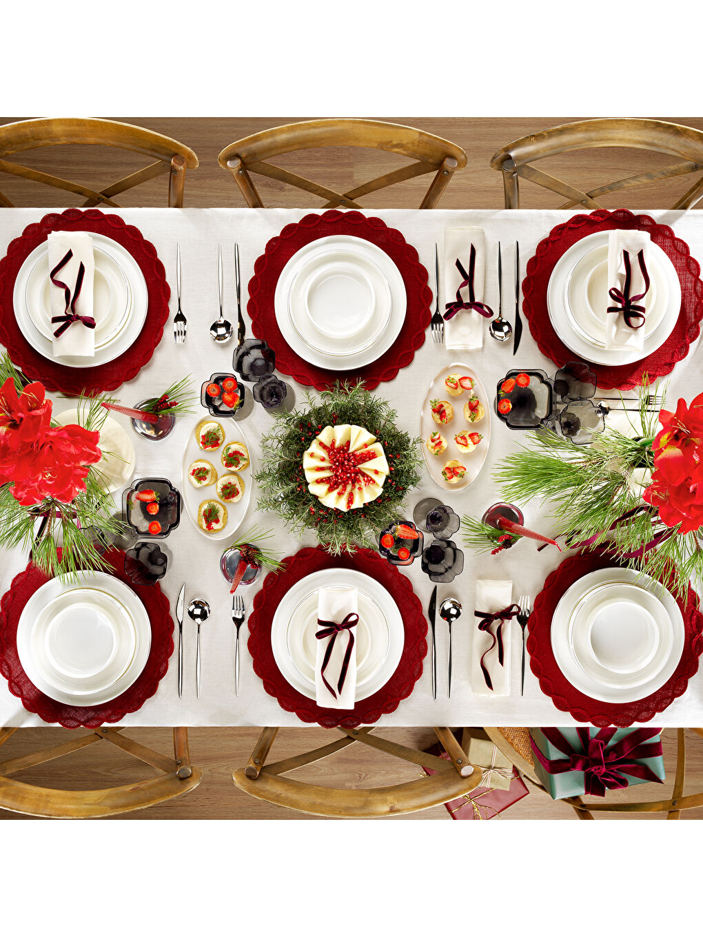 Beyaz Superfine Bone Lumiere Yemek Takımı 56 Parça-Platin-3