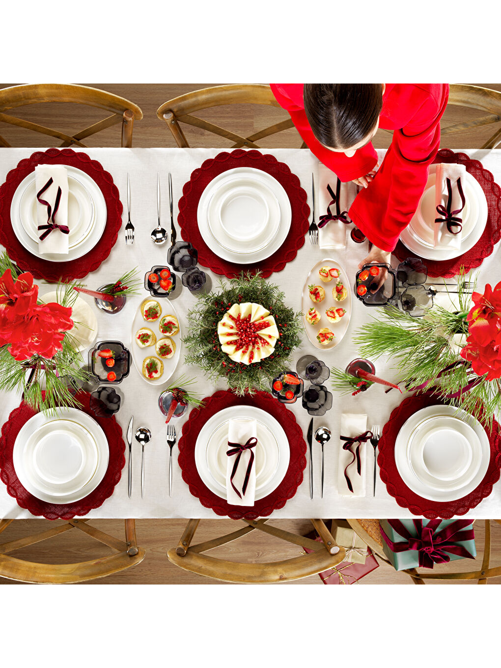 Beyaz Superfine Bone Lumiere Yemek Takımı 56 Parça-Platin-4