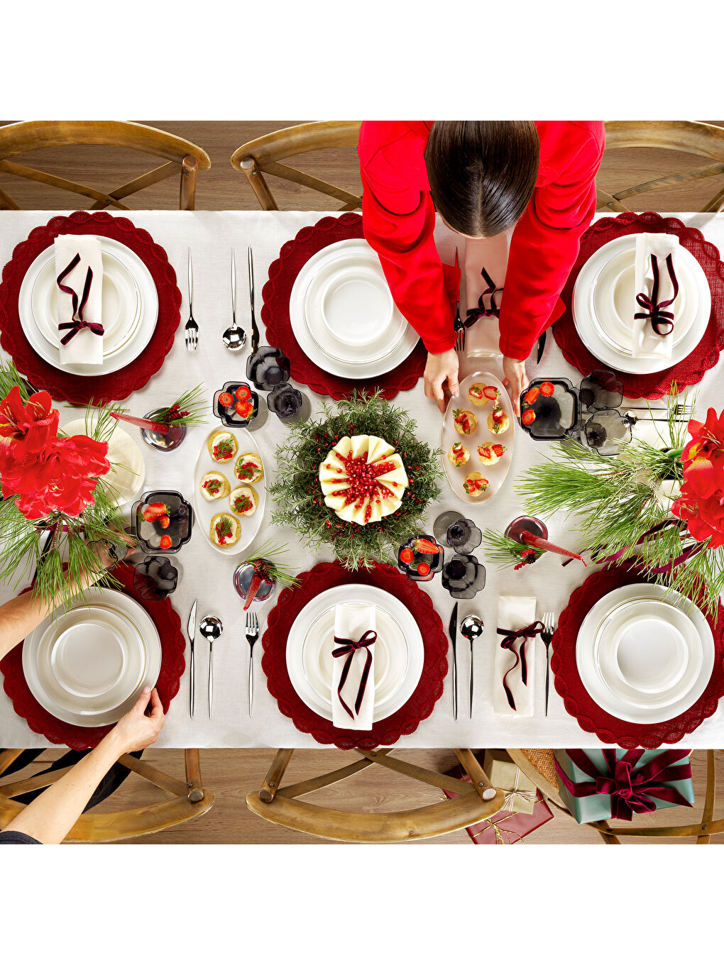 Beyaz Superfine Bone Lumiere Yemek Takımı 56 Parça-Platin-6