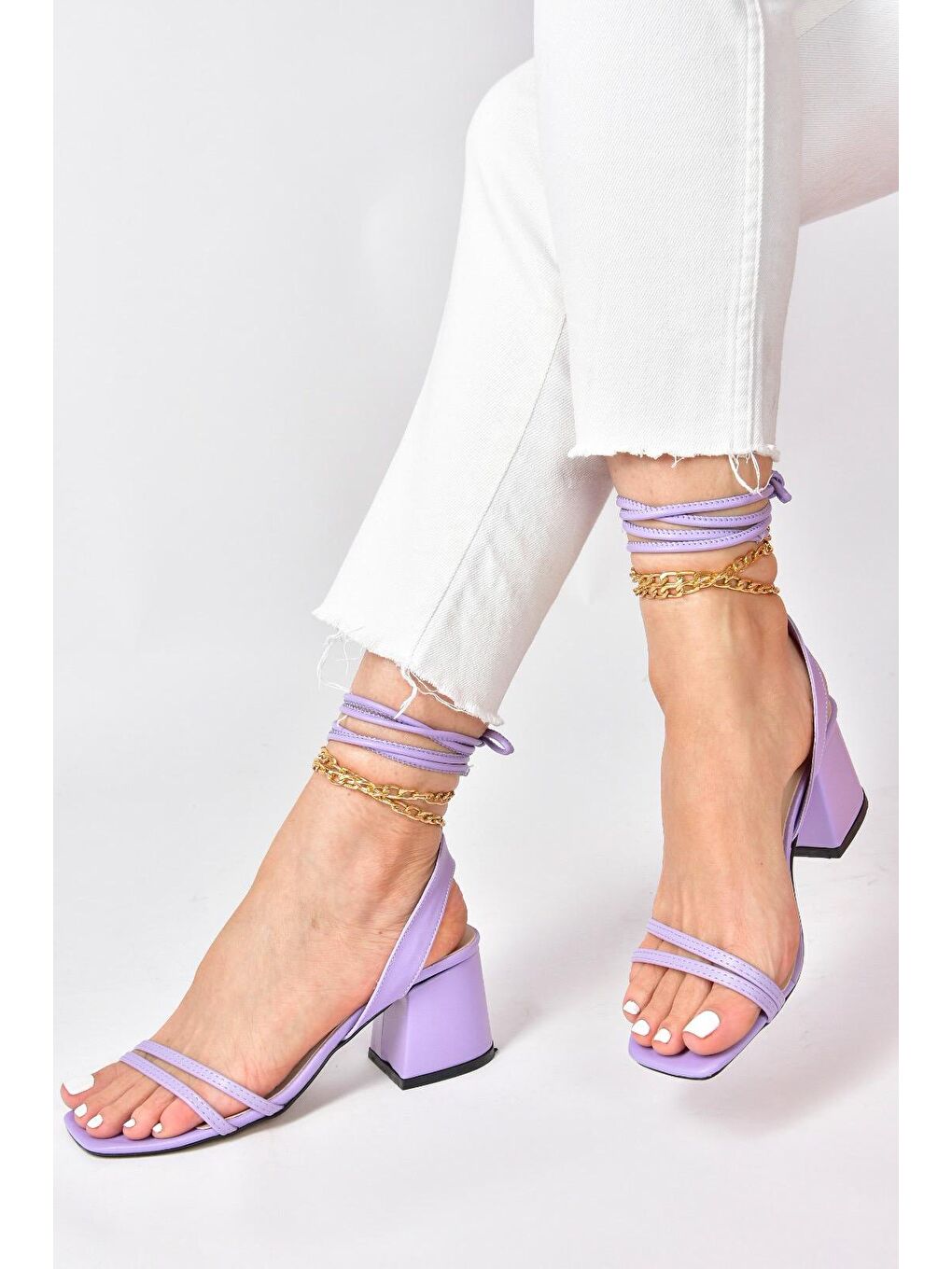 M3695412 Lila Kadın Topuklu Ayakkabı-1