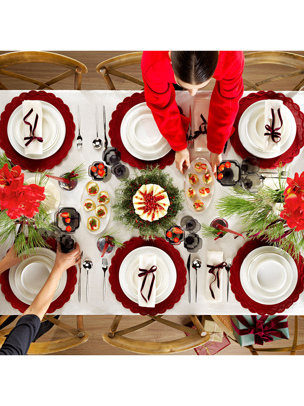 Beyaz Superfine Bone Lumiere Yemek Takımı 56 Parça-Platin-7