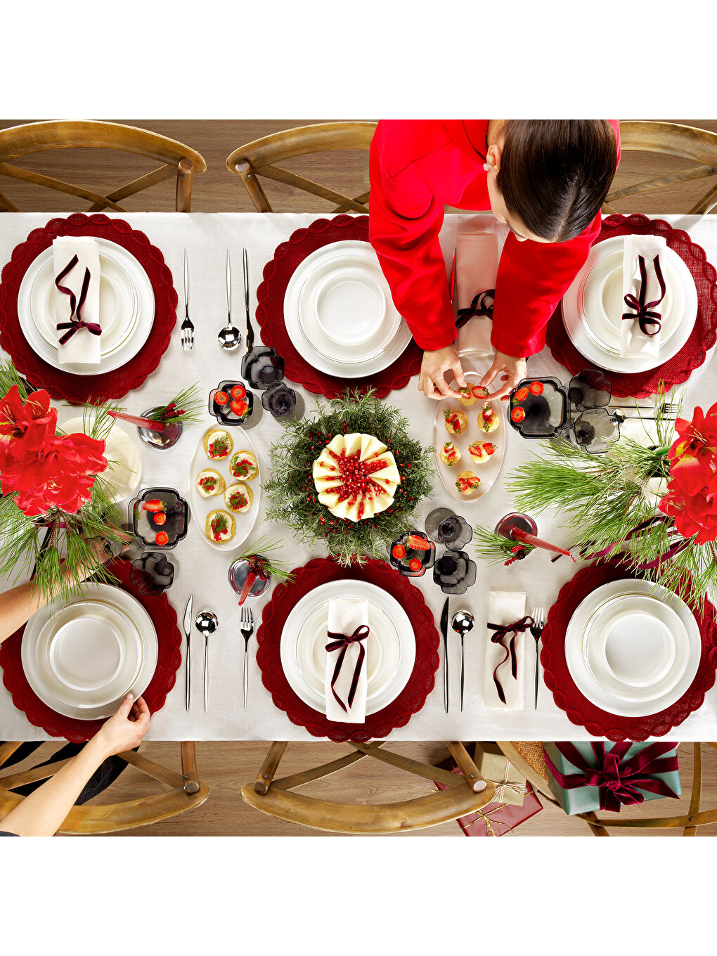 Beyaz Superfine Bone Lumiere Yemek Takımı 56 Parça-Platin-8