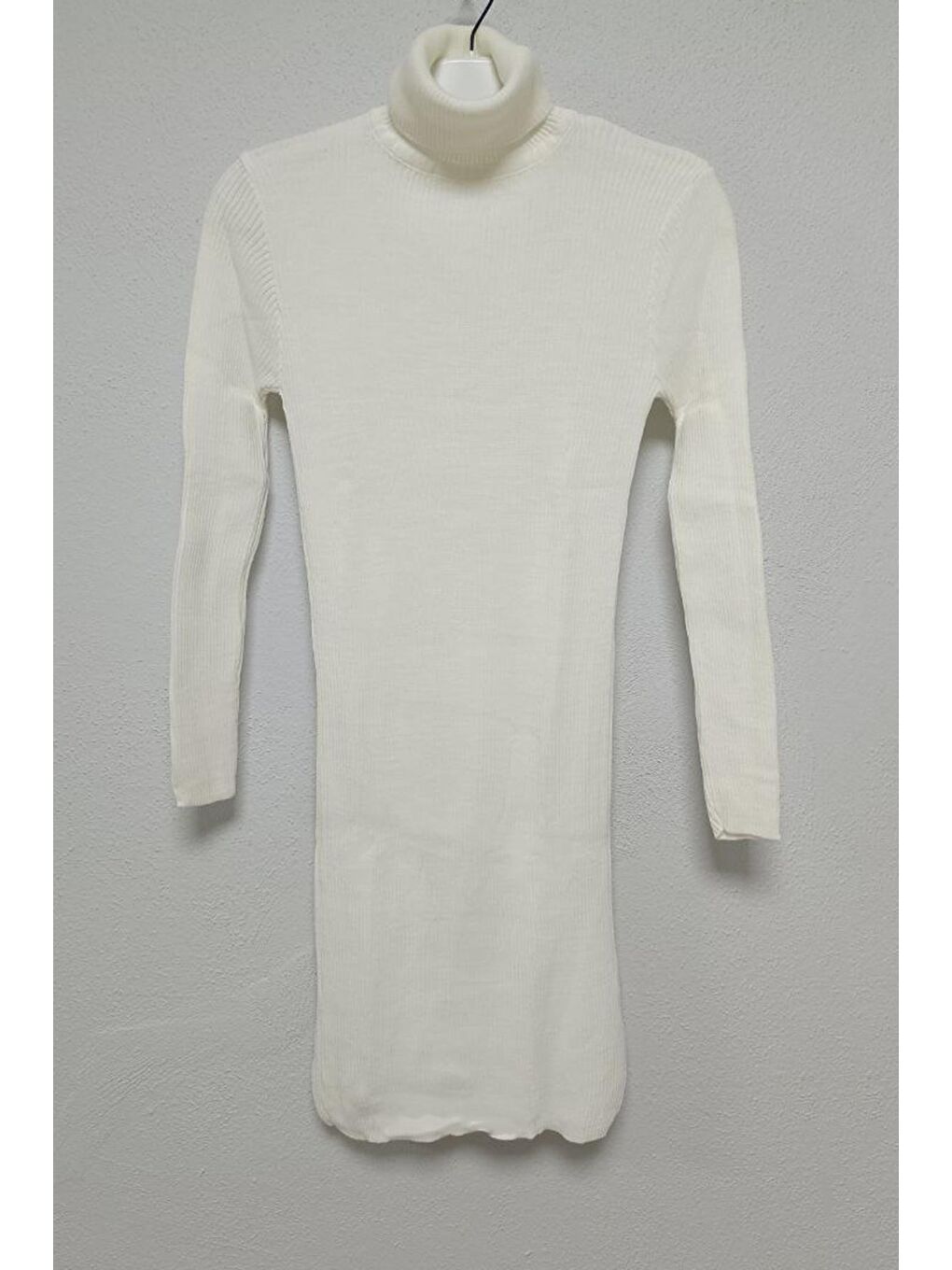 Kadın Ekru Balıkçı Yaka Fitilli Slim Elbise-2