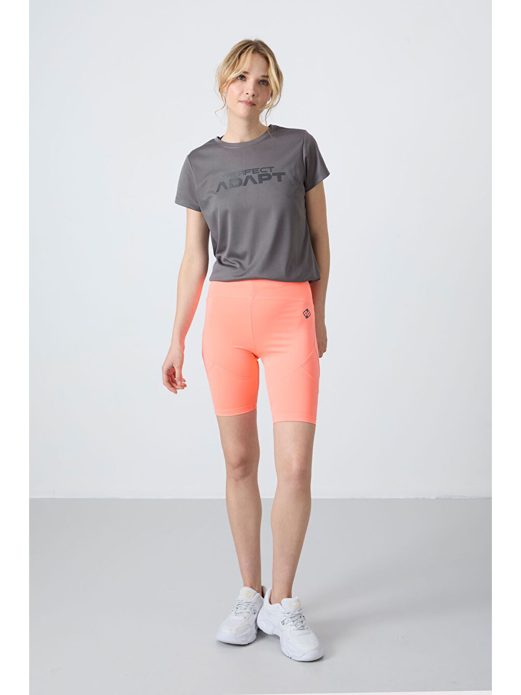 Pembe Esnek Performans Kadın Biker Tayt - 91013