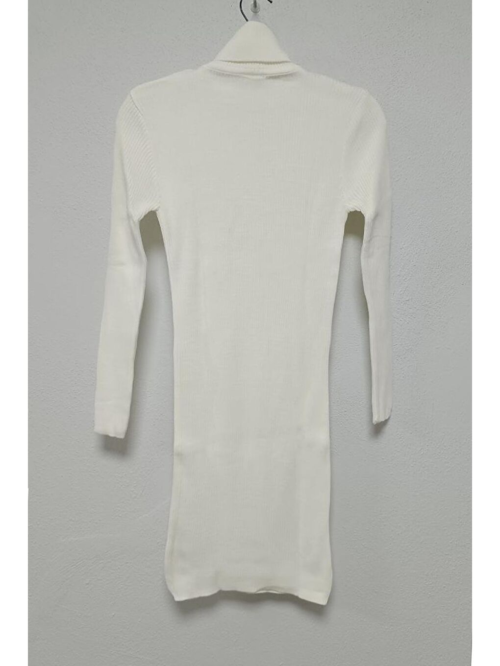 Kadın Ekru Balıkçı Yaka Fitilli Slim Elbise-1