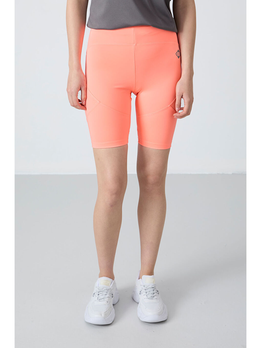 Pembe Esnek Performans Kadın Biker Tayt - 91013-4