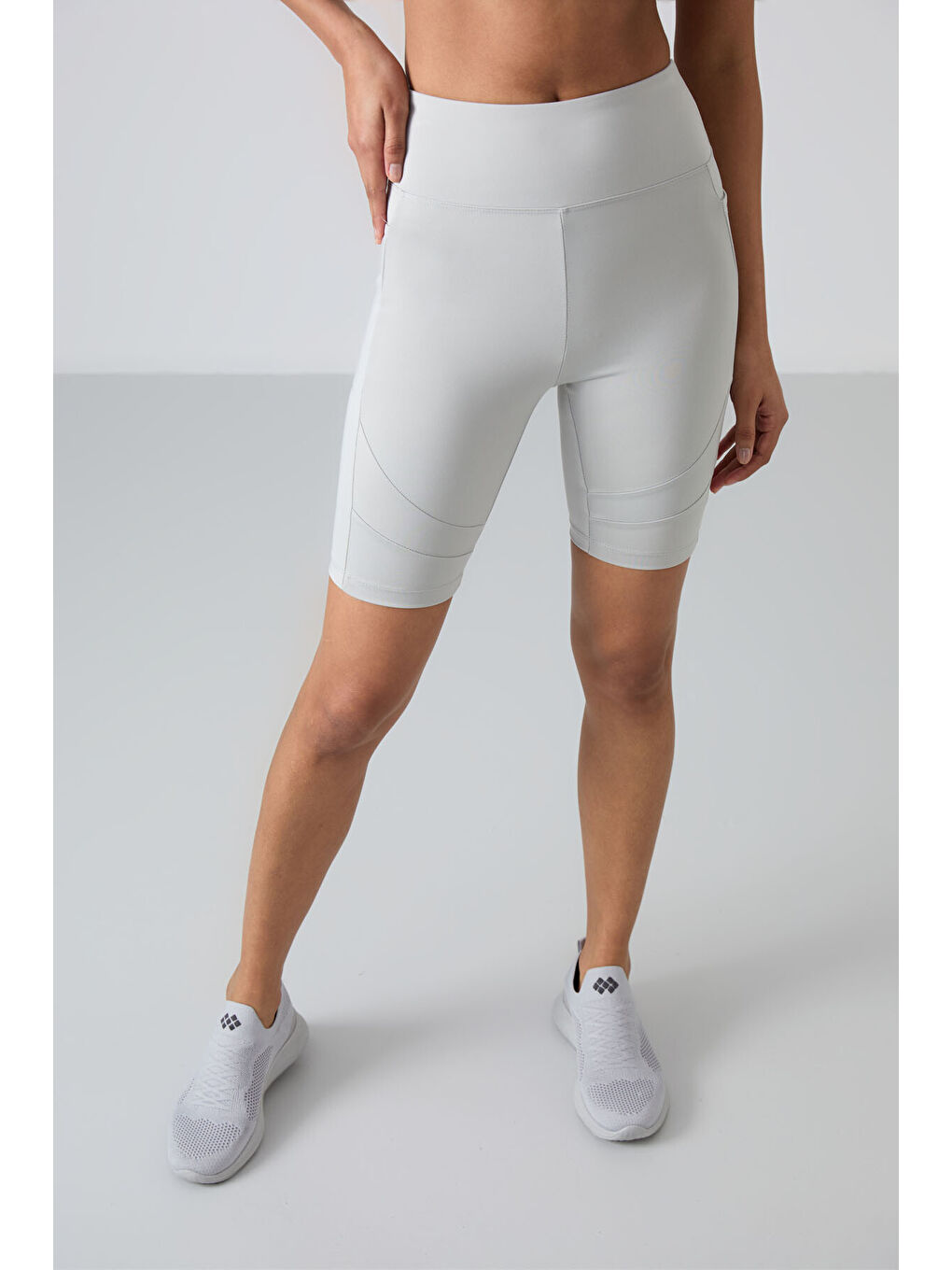 Bej Esnek Performans Kadın Biker Tayt - 91012-2