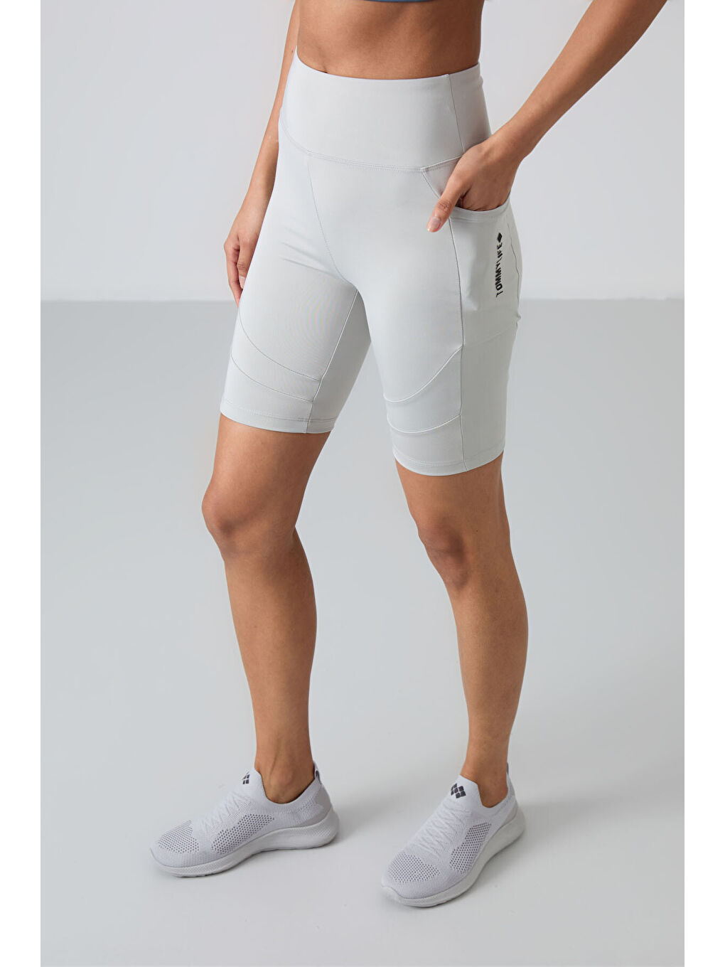 Bej Esnek Performans Kadın Biker Tayt - 91012-6