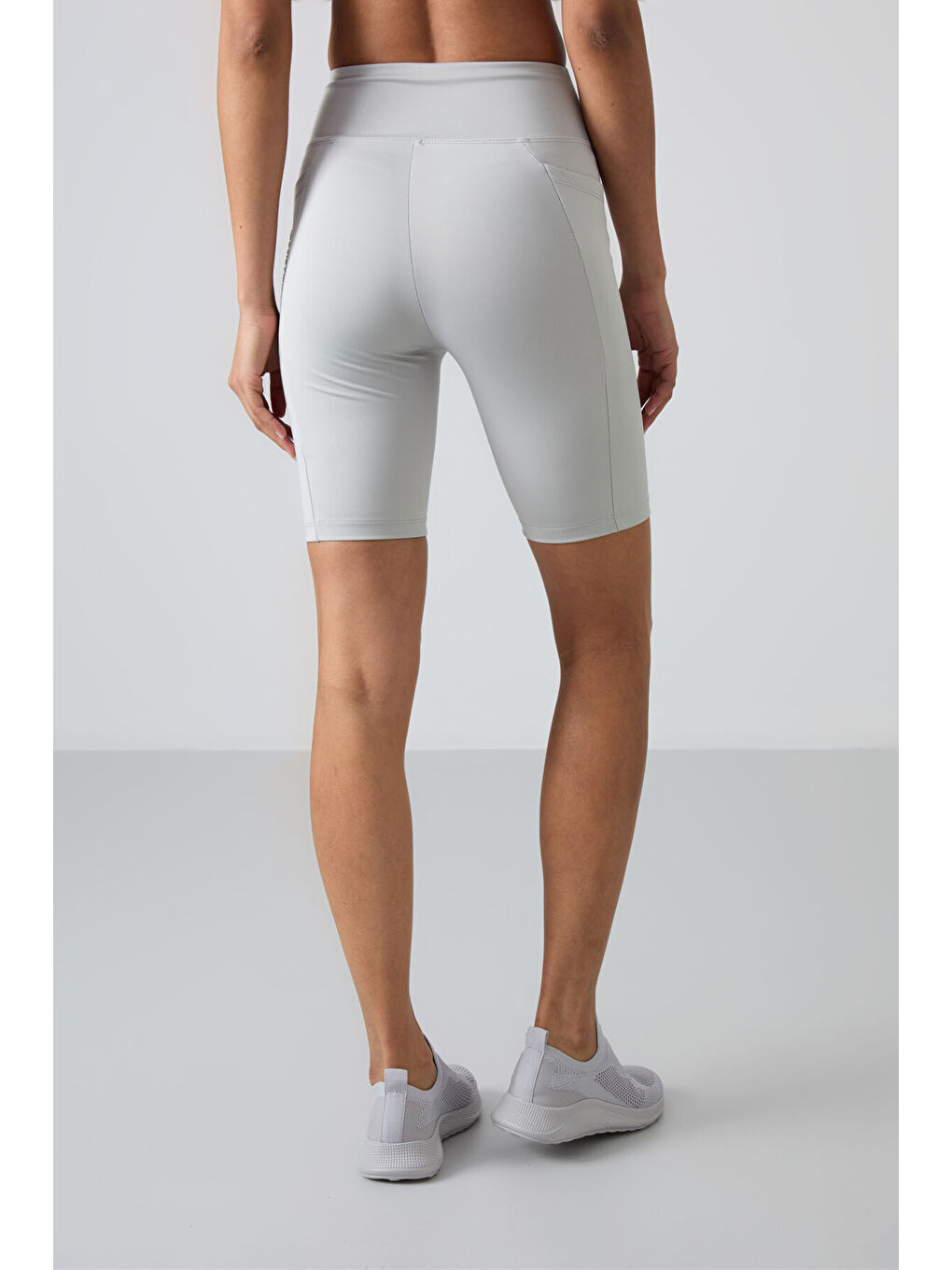 Bej Esnek Performans Kadın Biker Tayt - 91012-8