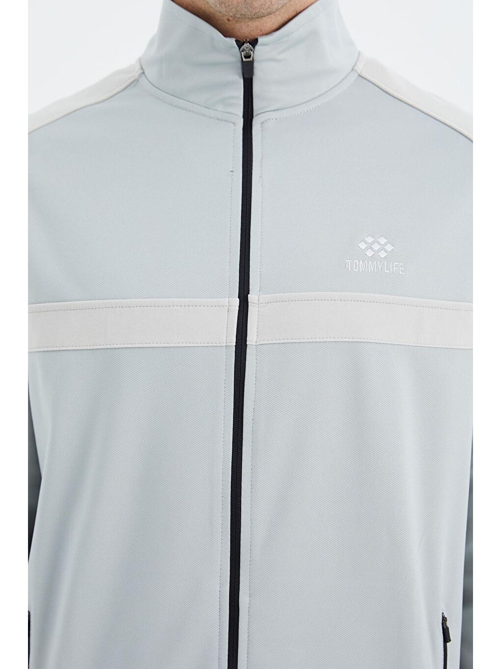 Bej Taş Dik Yaka Cep Detaylı Rahat Kalıp Erkek Eşofman Takımı - 85213-1